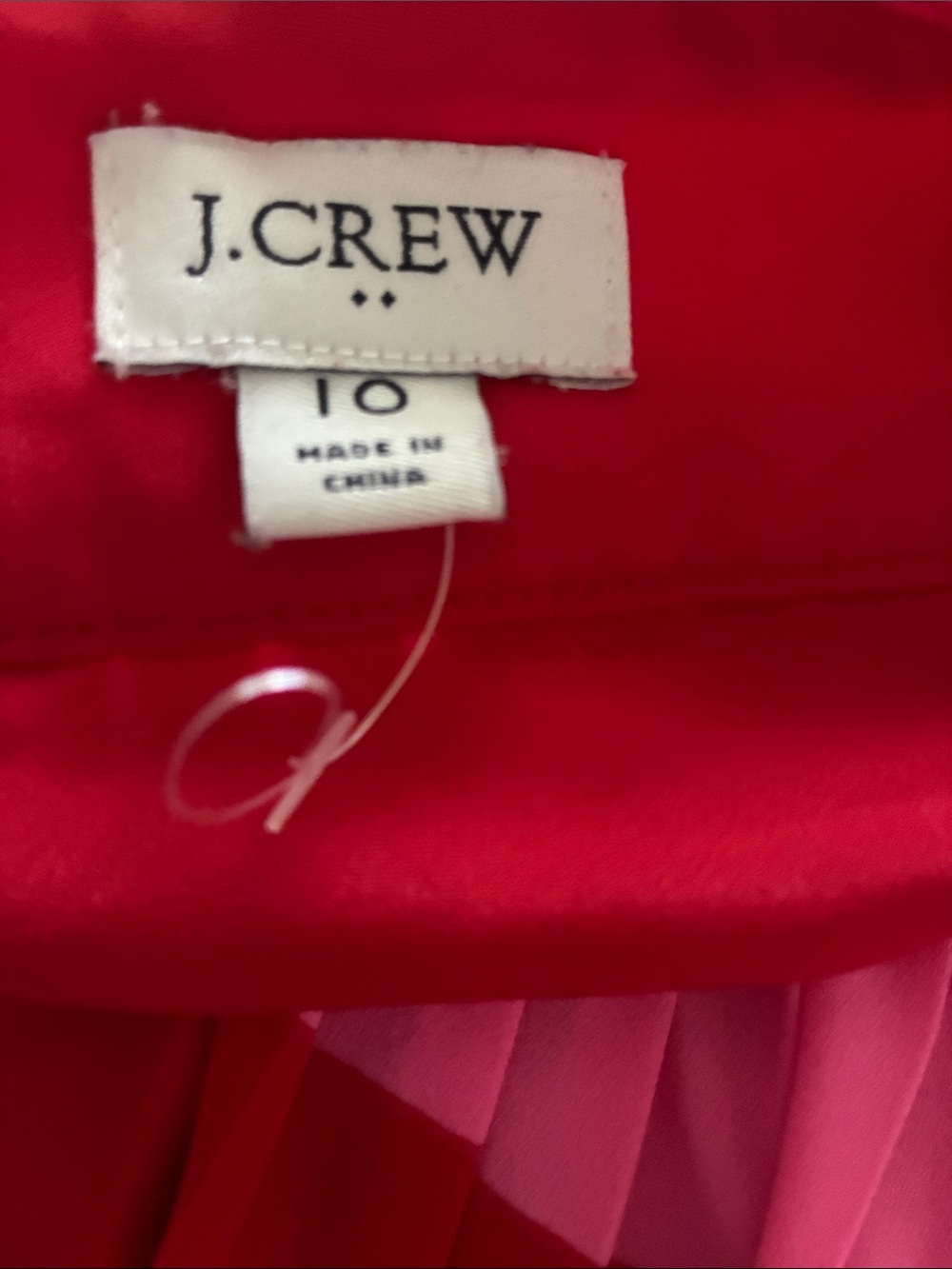 J. Crew Red and Pink Striped Pleated Midi Skirt - Picture 3 of 3